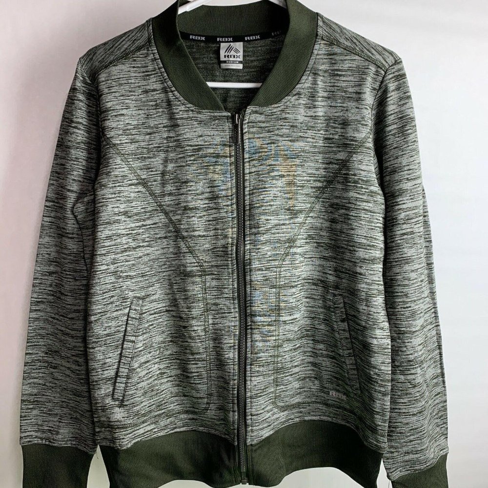 Rbx Women’s Green Gray Long Sleeve Zip Up Medium